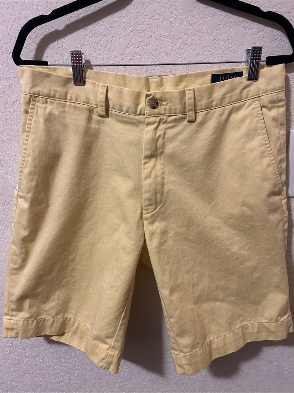 Polo by Ralph Lauren Pale Yellow Cotton Chino Shorts